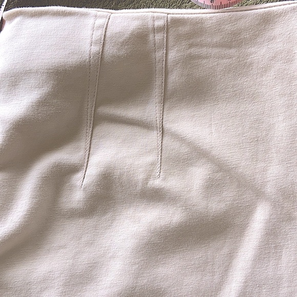 Vince Camuto Cream Khaki Straight Leg Pants Side Zip Stretch Cotton Ankle Length - Picture 8 of 11